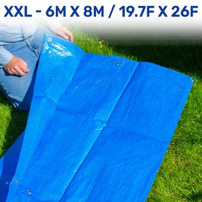 6m x 8m Blue 50gsm Tarpaulin