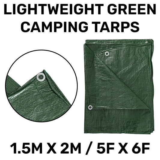 1.5m x 2m Green 50gsm Tarpaulin