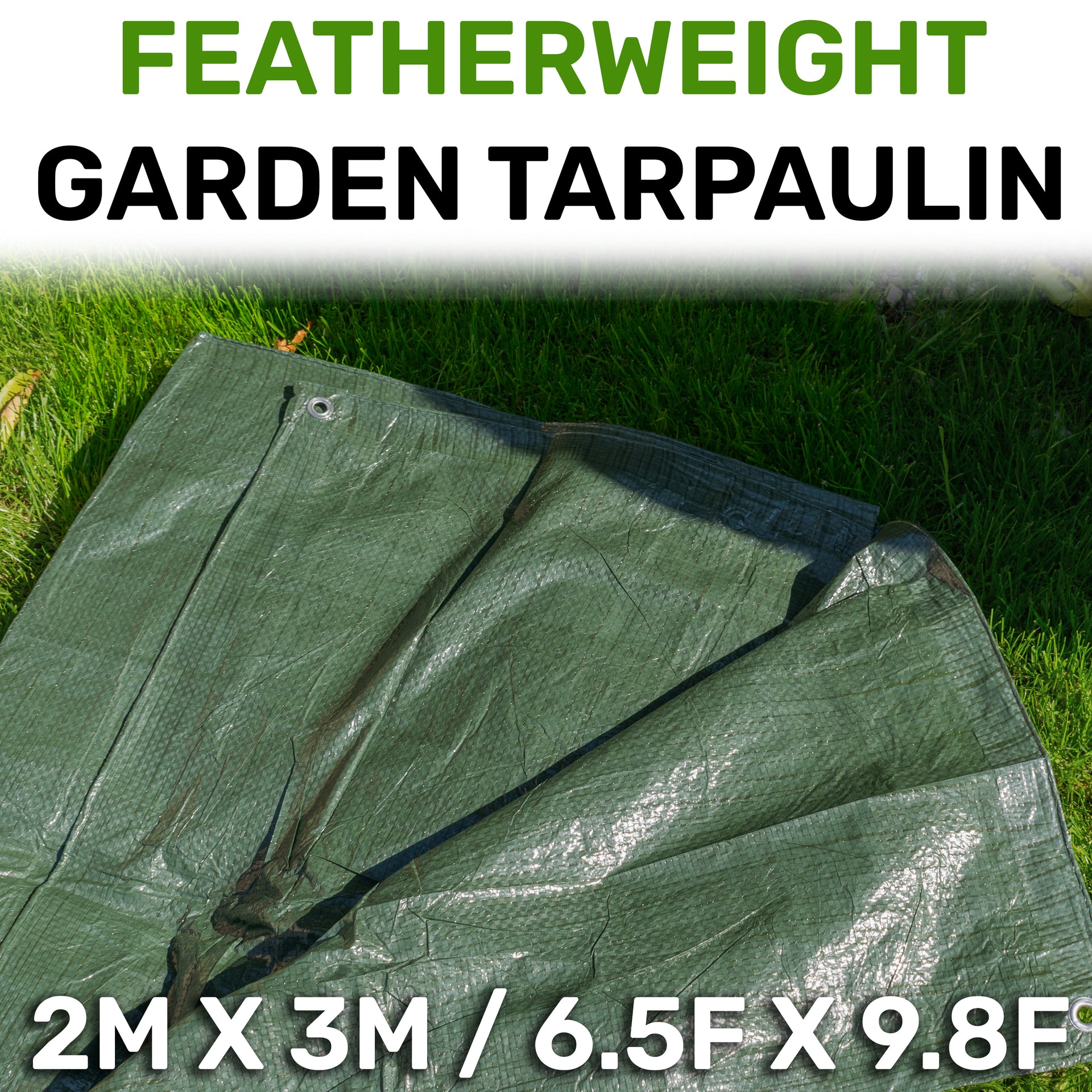 2m x 3m tarp 2m x 3m Green 50gsm Tarpaulin – Essential Online Traders