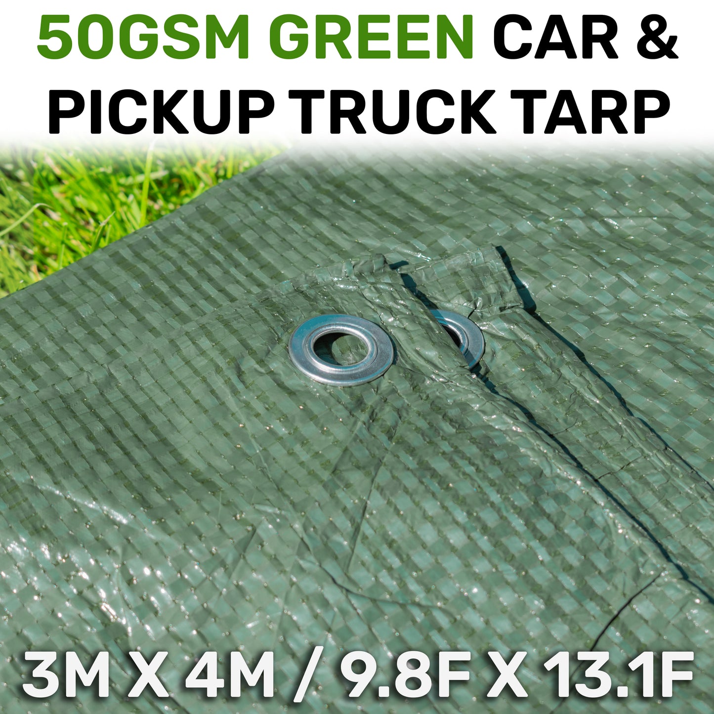 3m x 4m Green 50gsm Tarpaulin