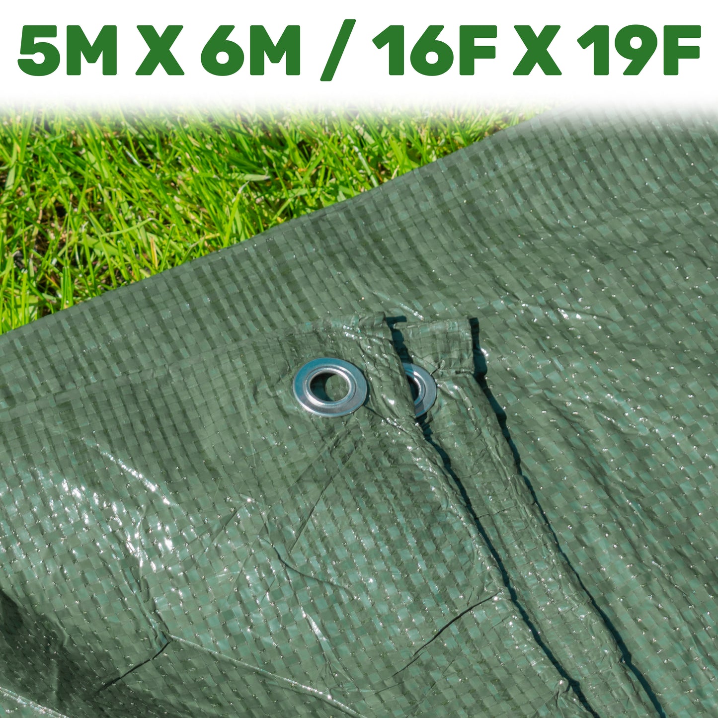 5m x 6m Green 50gsm Tarpaulin