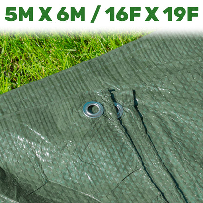 5m x 6m Green 50gsm Tarpaulin