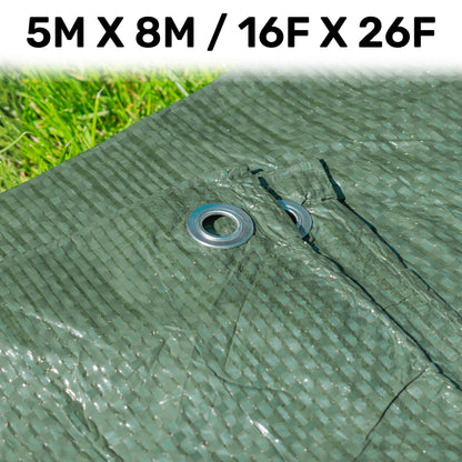 5m x 8m Green 50gsm Tarpaulin