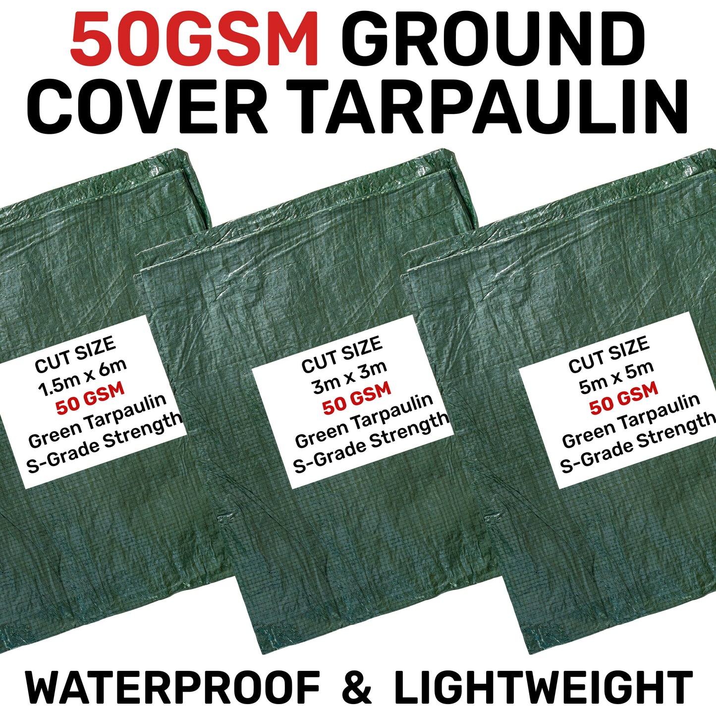 50gsm Lightweight Green Tarpaulins