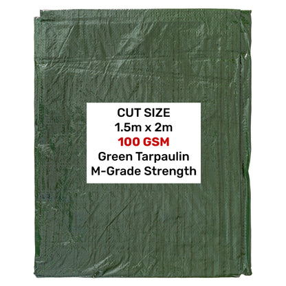 1.5m x 2m Green 100gsm Tarpaulin