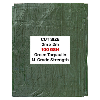 2m x 2m Green 100gsm Tarpaulin