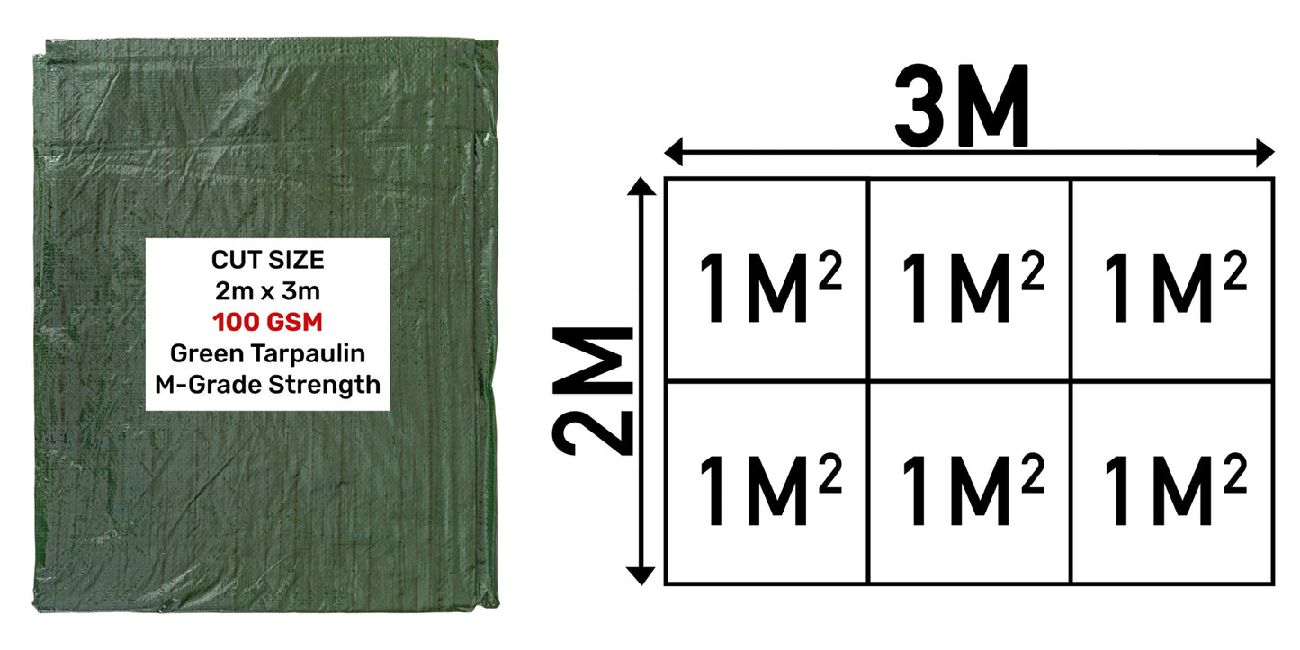 2m x 3m Green 100gsm Tarpaulin