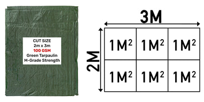 2m x 3m Green 100gsm Tarpaulin