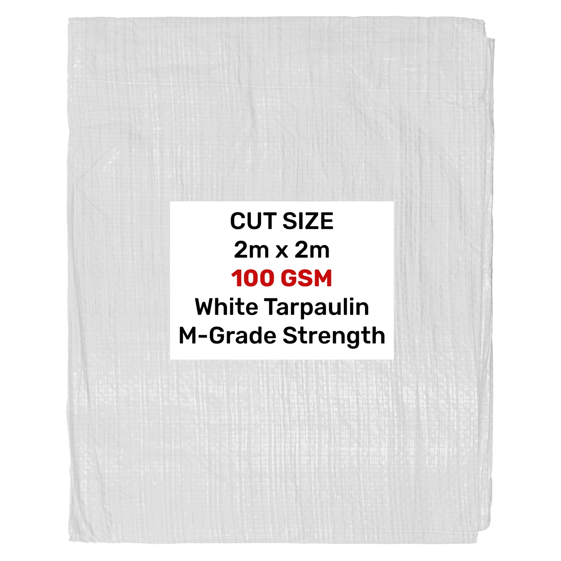 tarp 2m x 2m 2m x 2m White 100gsm Tarpaulin – Essential Online Traders