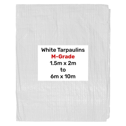 5m x 6m White 100gsm Tarpaulin