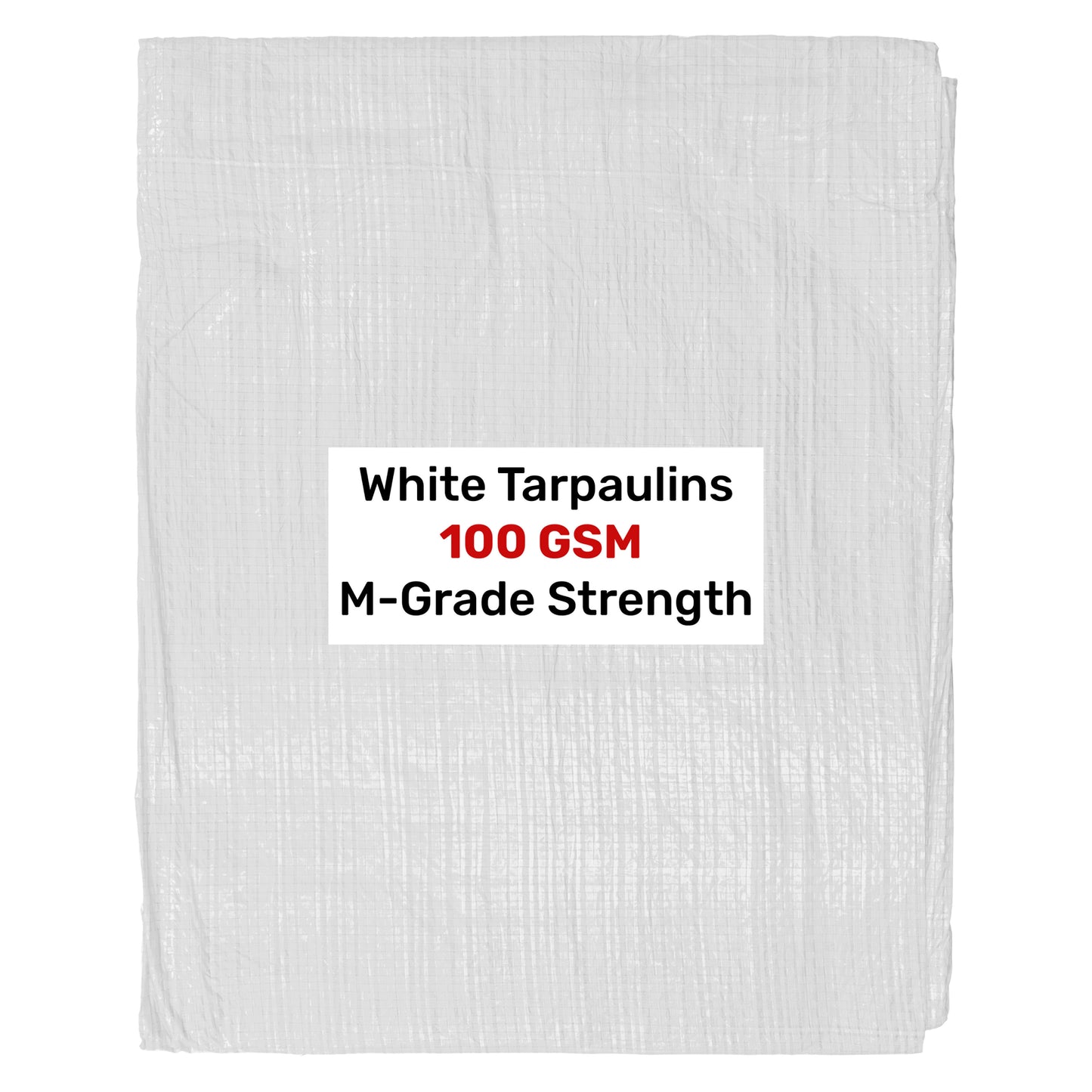 1.5m x 4m White 100gsm Tarpaulin