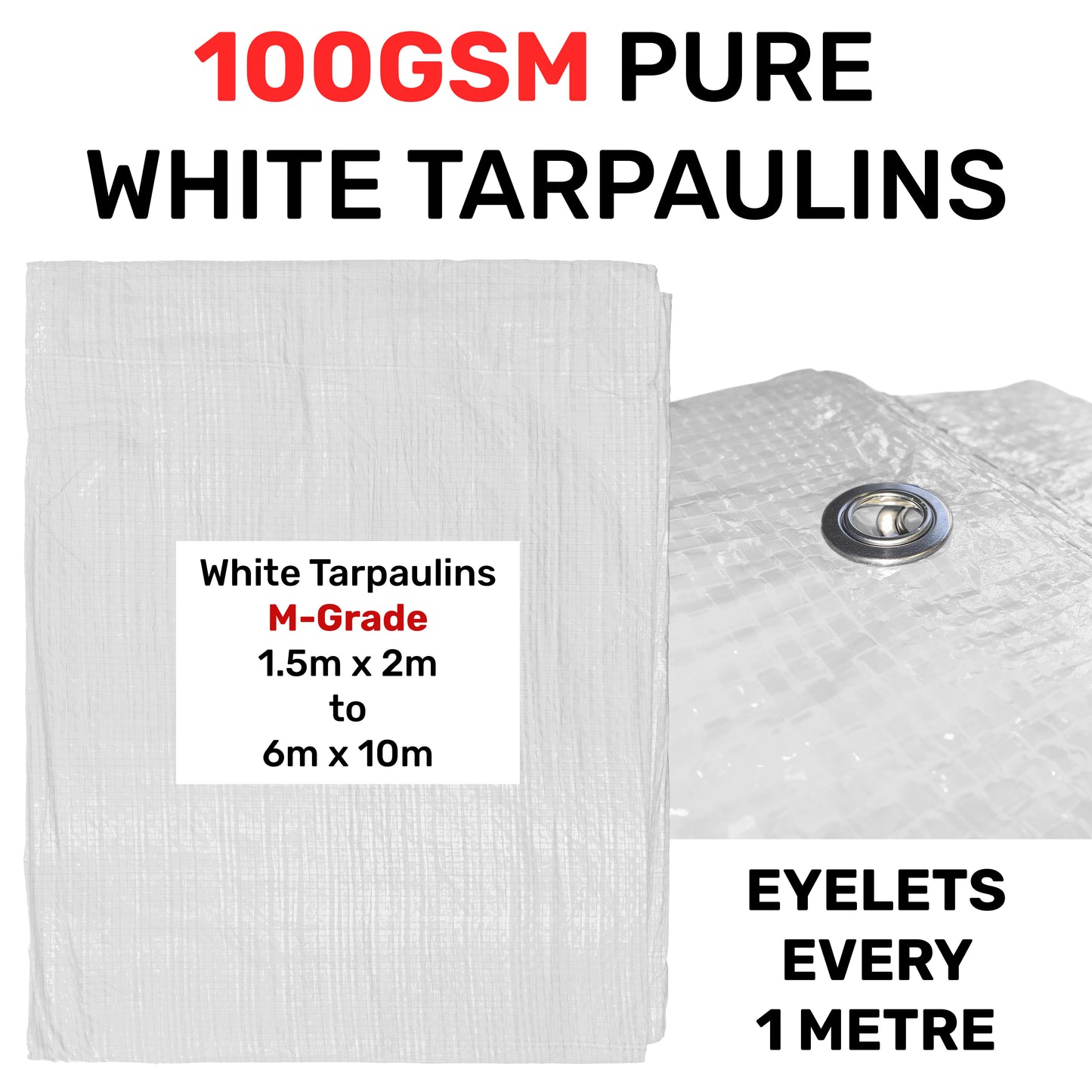 100gsm Pure White Tarpaulins