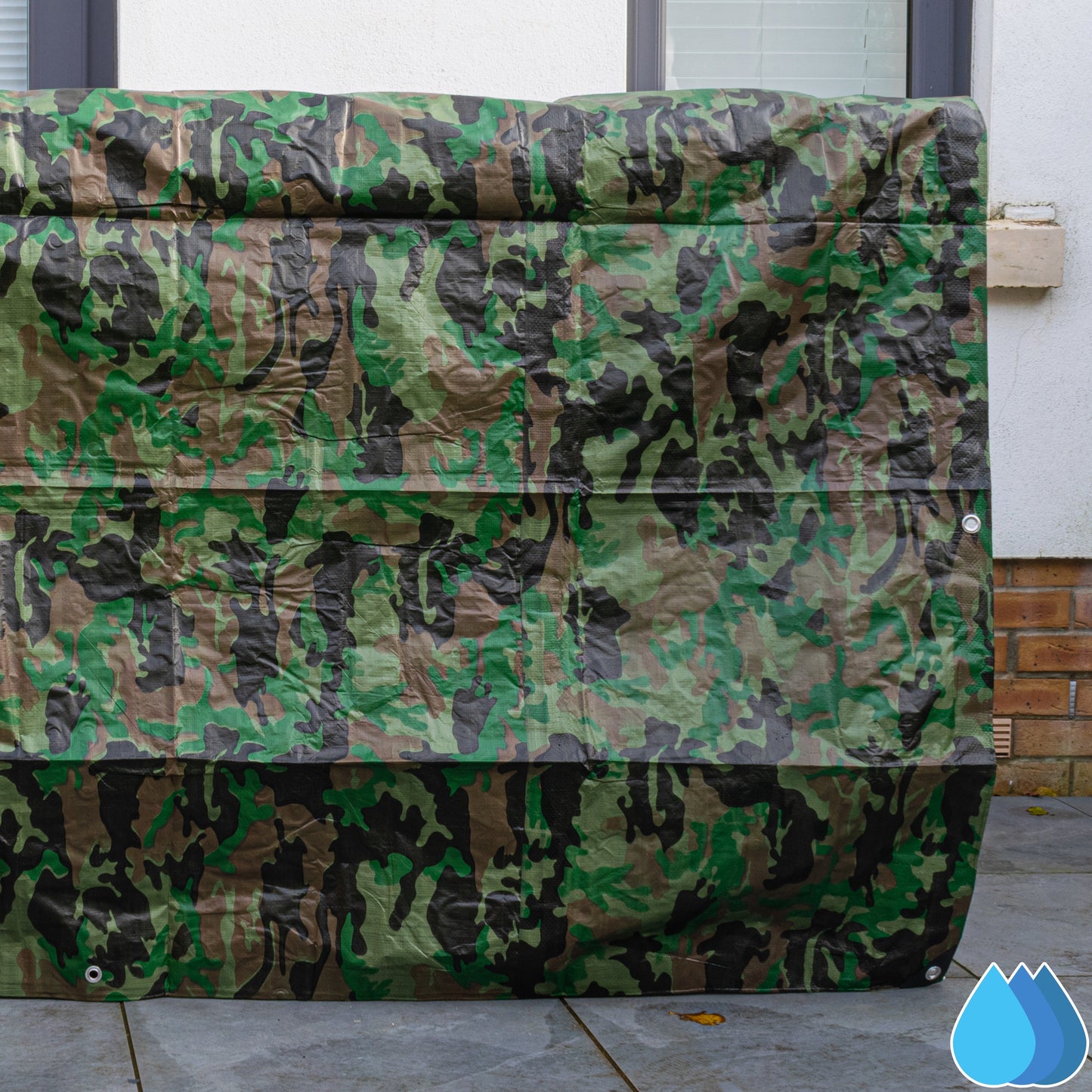 1.5m x 3m Camouflage Tarpaulins, Bradas 90 GSM