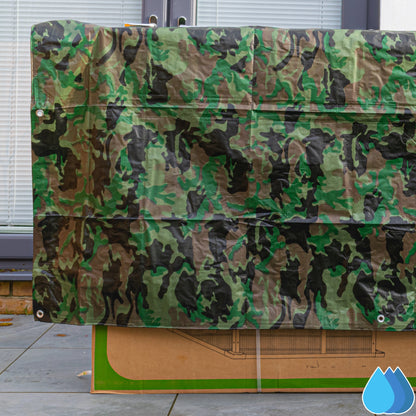 1.5m x 3m Camouflage Tarpaulins, Bradas 90 GSM
