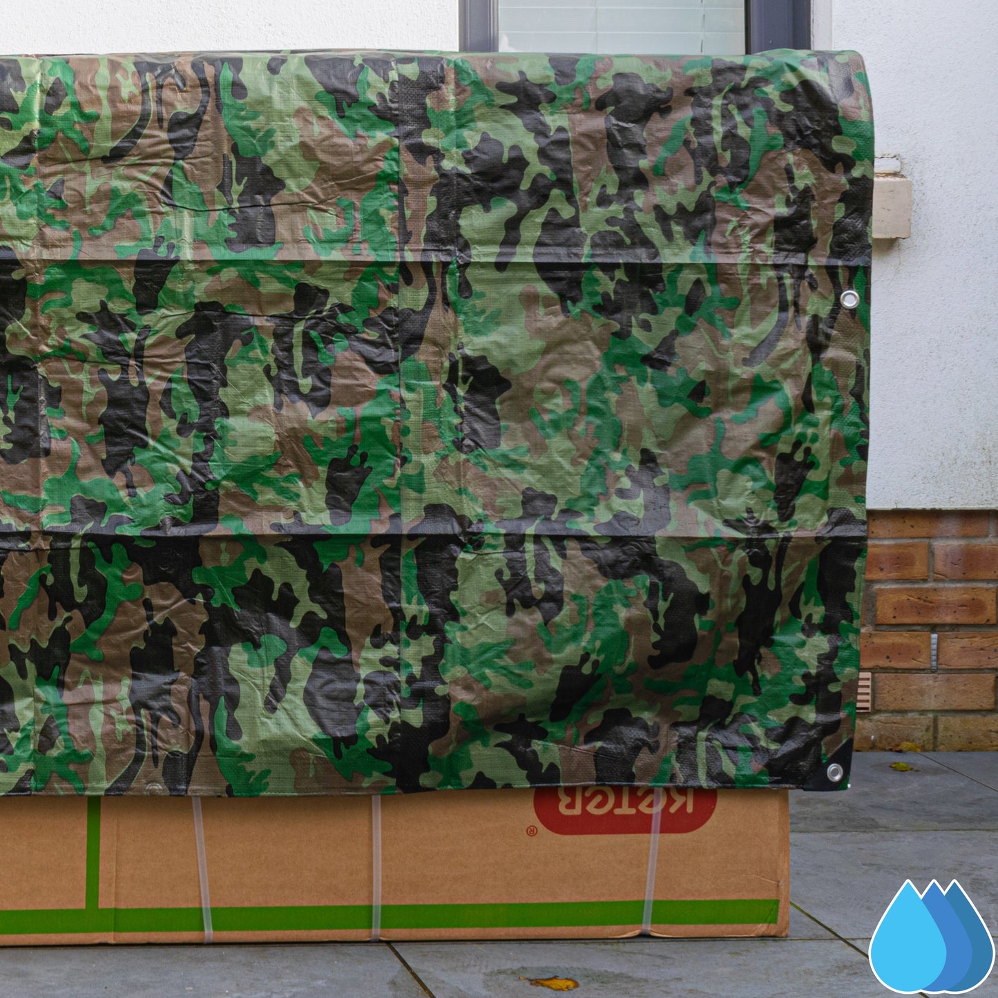 1.5m x 3m Camouflage Tarpaulins, Bradas 90 GSM
