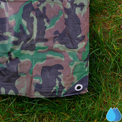 1.5m x 3m Camouflage Tarpaulins, Bradas 90 GSM