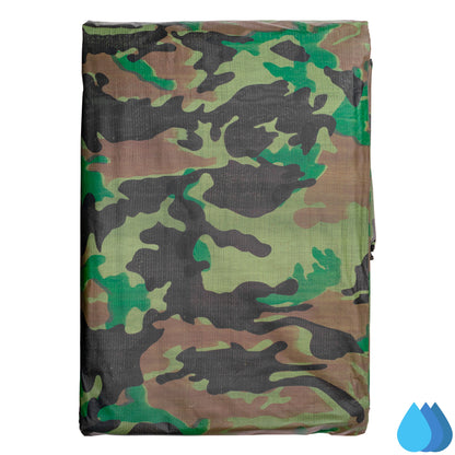 1.5m x 3m Camouflage Tarpaulins, Bradas 90 GSM