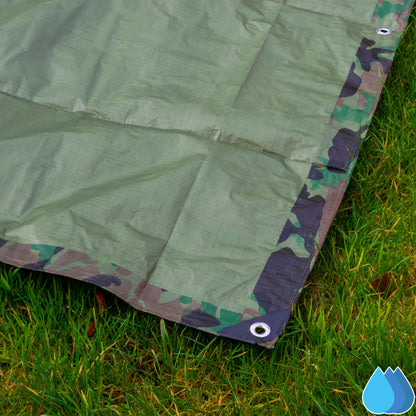 1.5m x 3m Camouflage Tarpaulins, Bradas 90 GSM