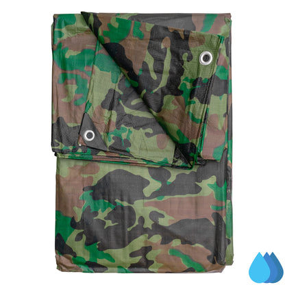 1.5m x 3m Camouflage Tarpaulins, Bradas 90 GSM