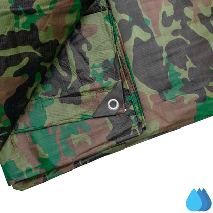 1.5m x 3m Camouflage Tarpaulins, Bradas 90 GSM