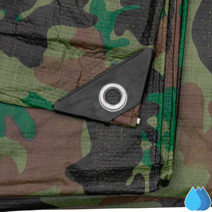 1.5m x 3m Camouflage Tarpaulins, Bradas 90 GSM