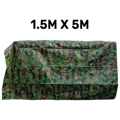 1.5m x 5m Camouflage 90gsm Tarpaulin