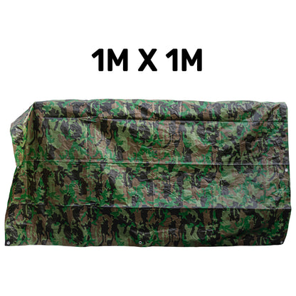 1m x 1m Camouflage 90gsm Tarpaulin