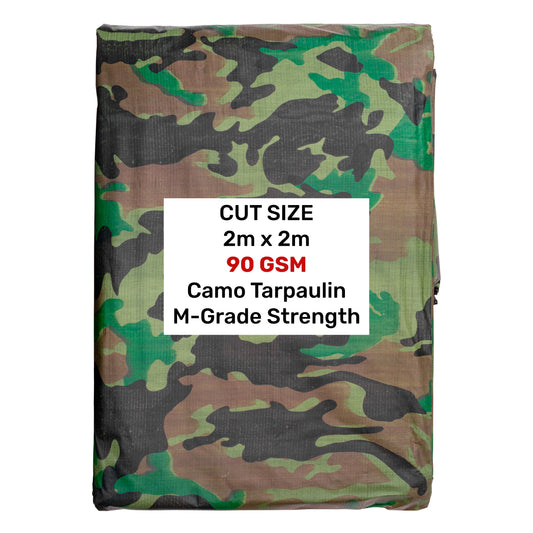 2m x 2m Camouflage 90gsm Tarpaulin