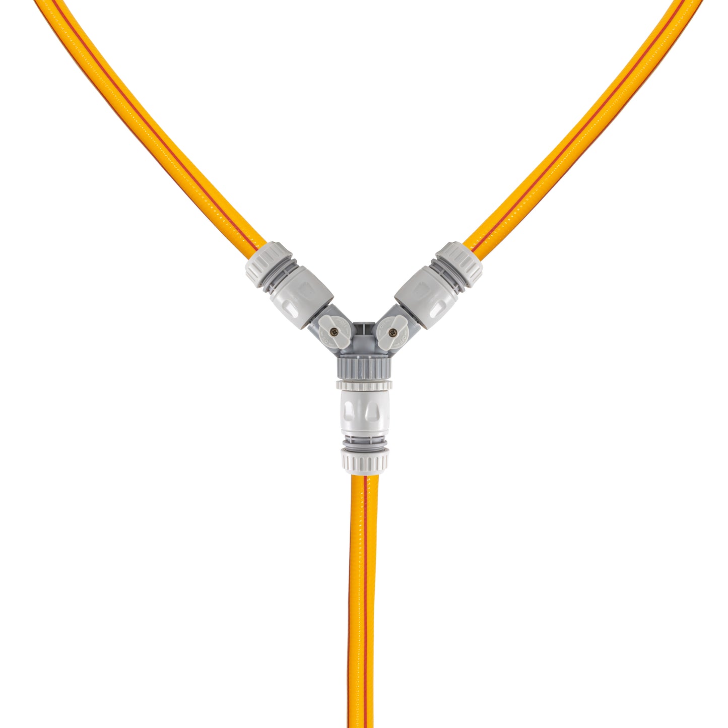 Three Way Valve Splitter with Hosepipe Quick Connectors - Grey & White