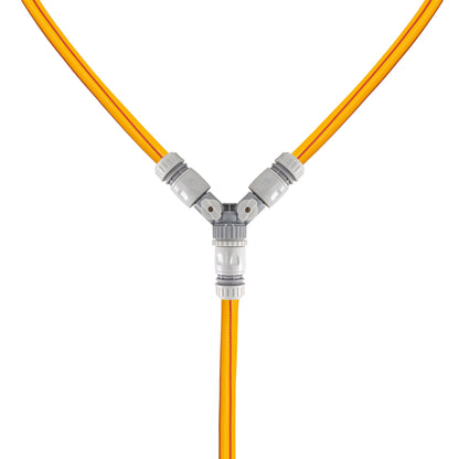 Three Way Valve Splitter with Hosepipe Quick Connectors - Grey & White