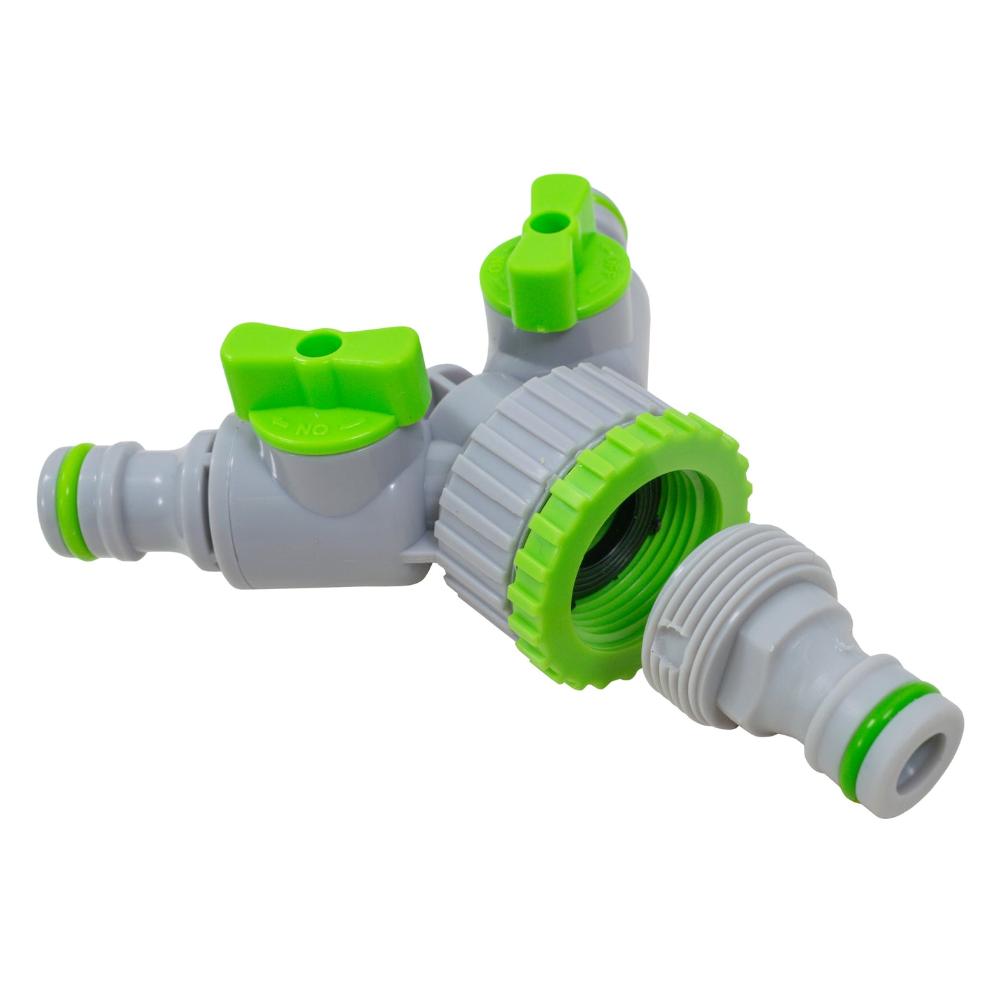 Three Way Valve Splitter Male Hosepipe Quick Connector - Green