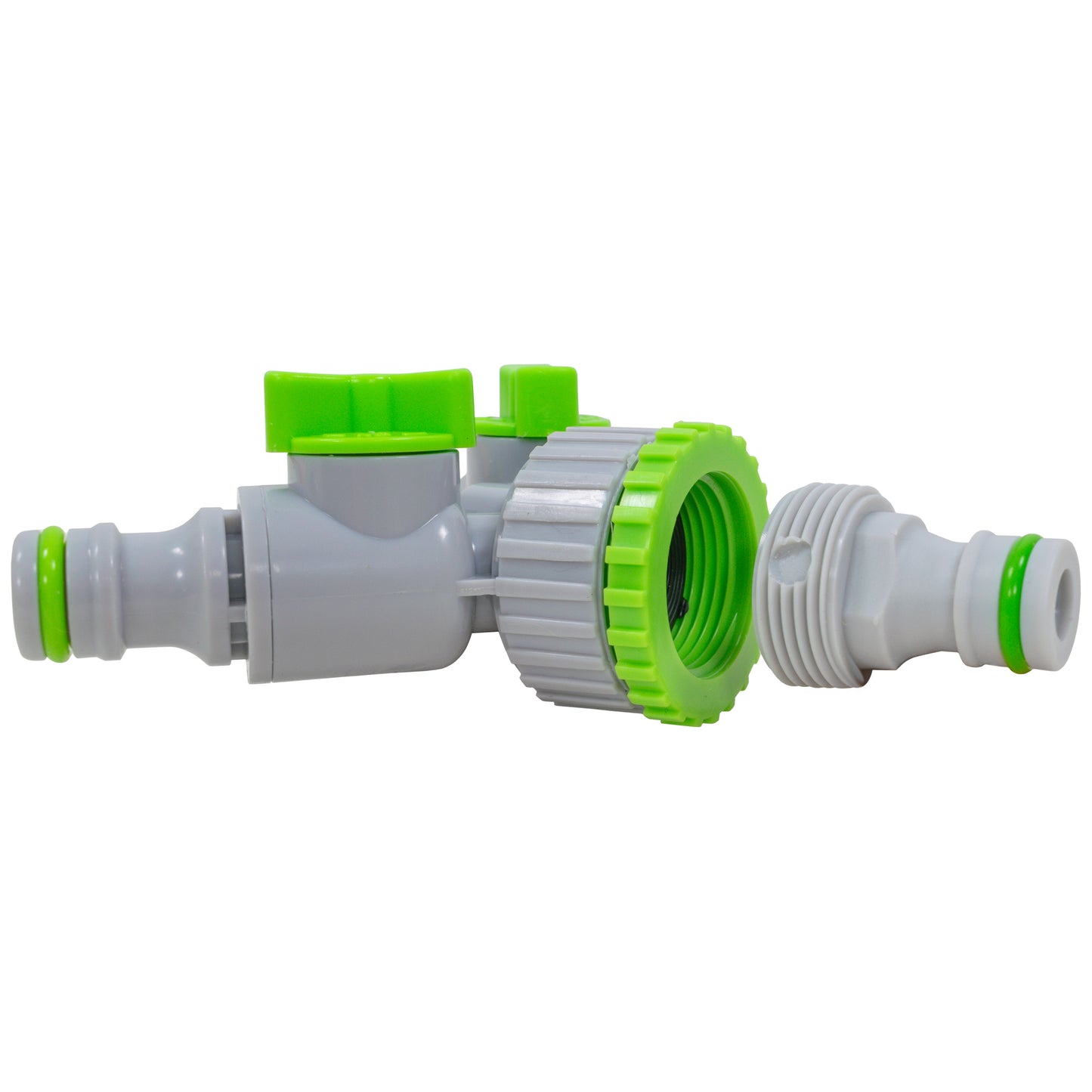 Three Way Valve Splitter Male Hosepipe Quick Connector - Green