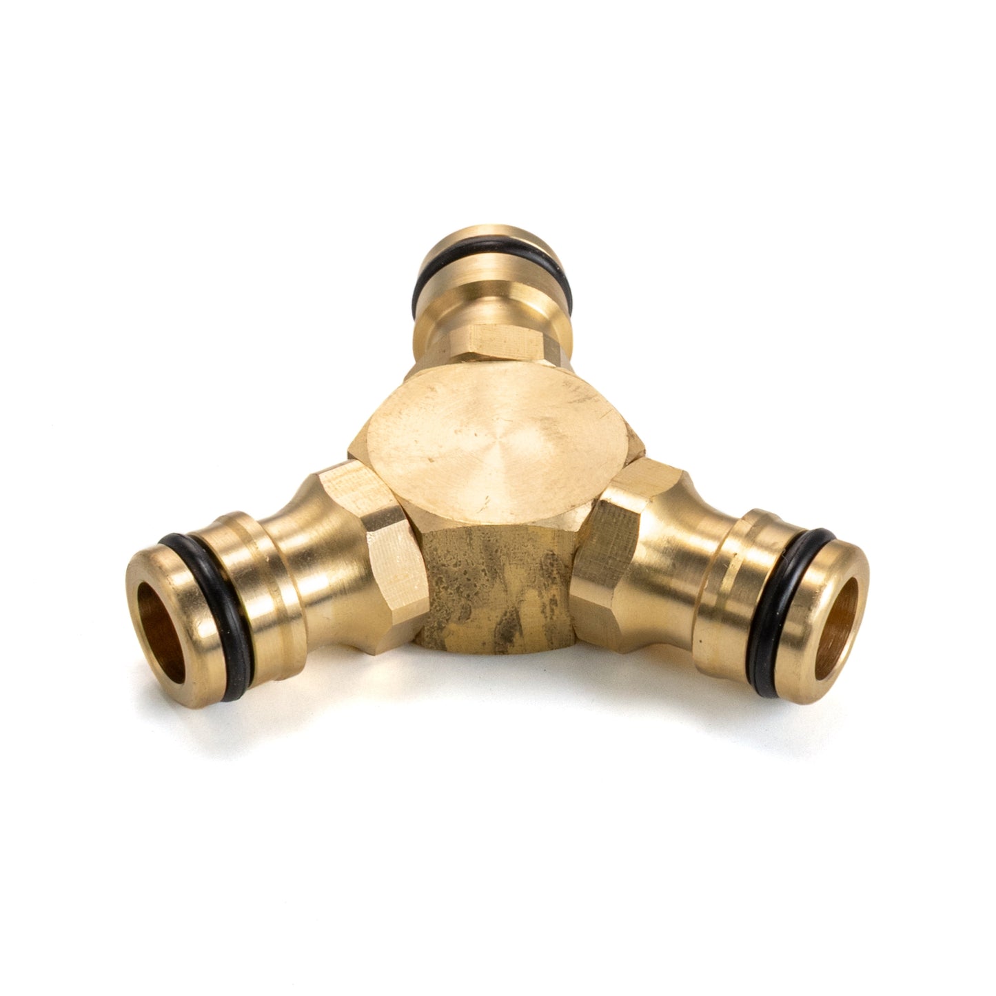 Three Way Male Quick Connector, Brass