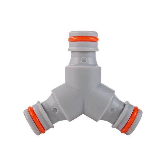 Three Way Male Quick Connector, Grey