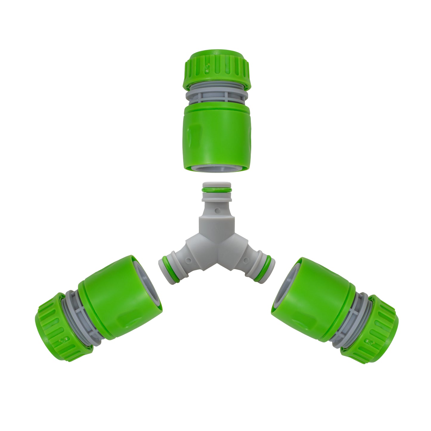 Three Way Hose Splitter With Quick Connectors - Green