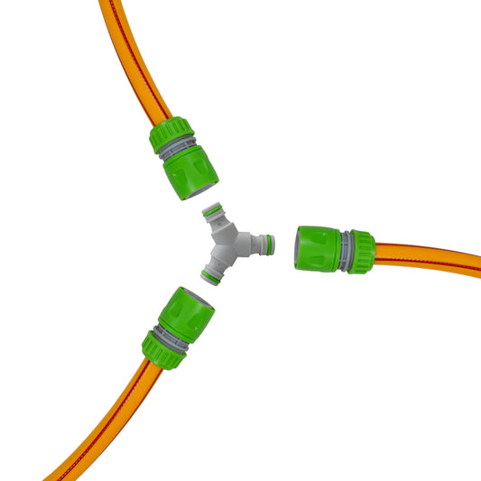 Three Way Hose Splitter With Quick Connectors - Green