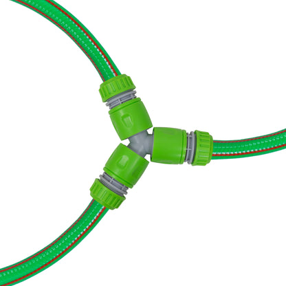 Three Way Hose Splitter With Quick Connectors - Green