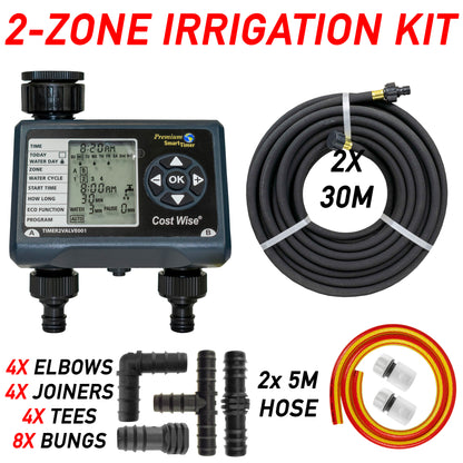 Programmable Rain Delay Water Timers, COMPLETE IRRIGATION KITS, Porous, Hose