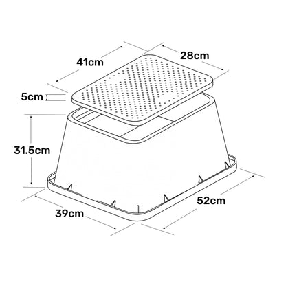 Heavy Duty VALVE BOX, Underground Irrigation Lawn Sprinkler Valve Protect Cover