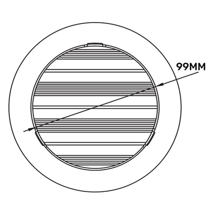 White Round Bella Louvre Vent, 100mm