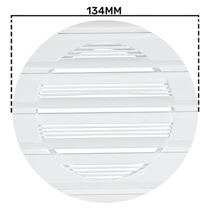 White Round Bella Louvre Vent, 100mm