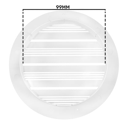White Round Bella Louvre Vent, 100mm