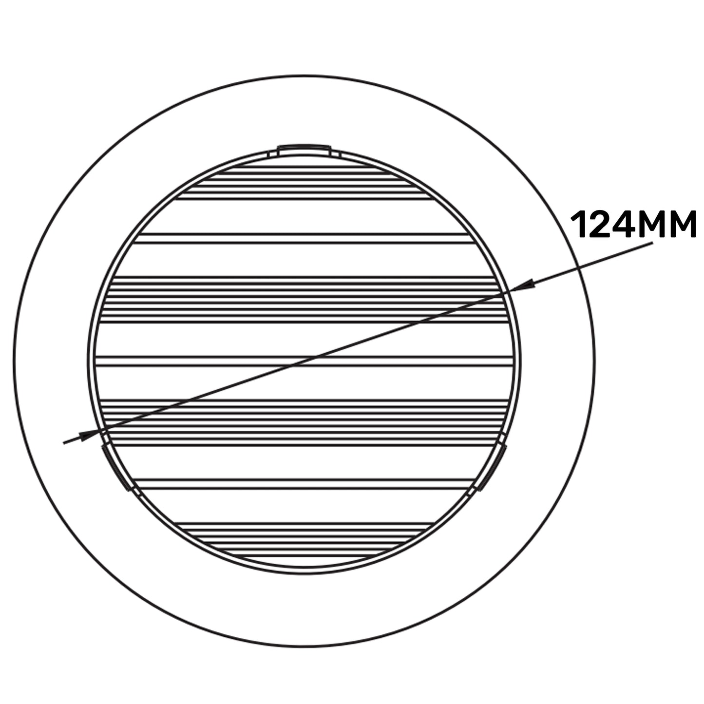 White Round Bella Louvre Vent, 125mm