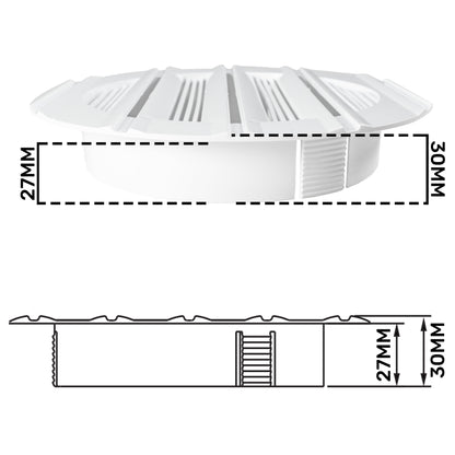 White Round Bella Louvre Vent, 125mm