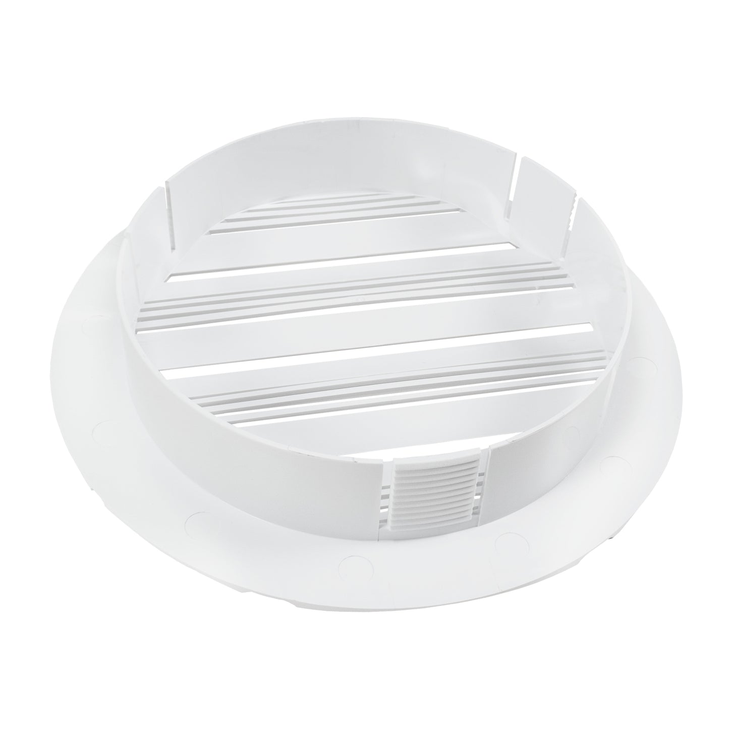 White Round Bella Louvre Vent, 125mm
