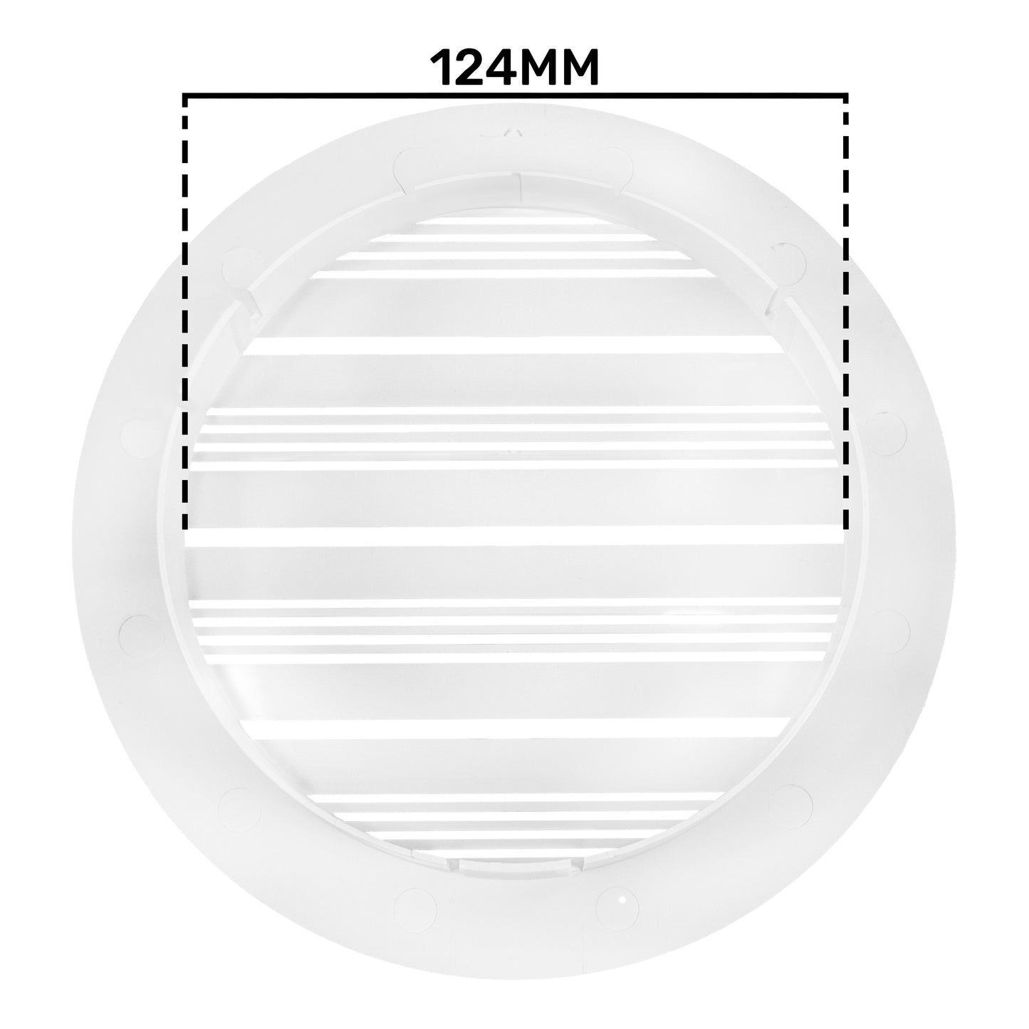 White Round Bella Louvre Vent, 125mm