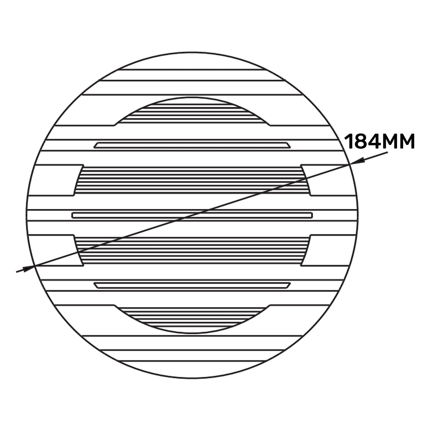White Round Bella Louvre Vent, 150mm