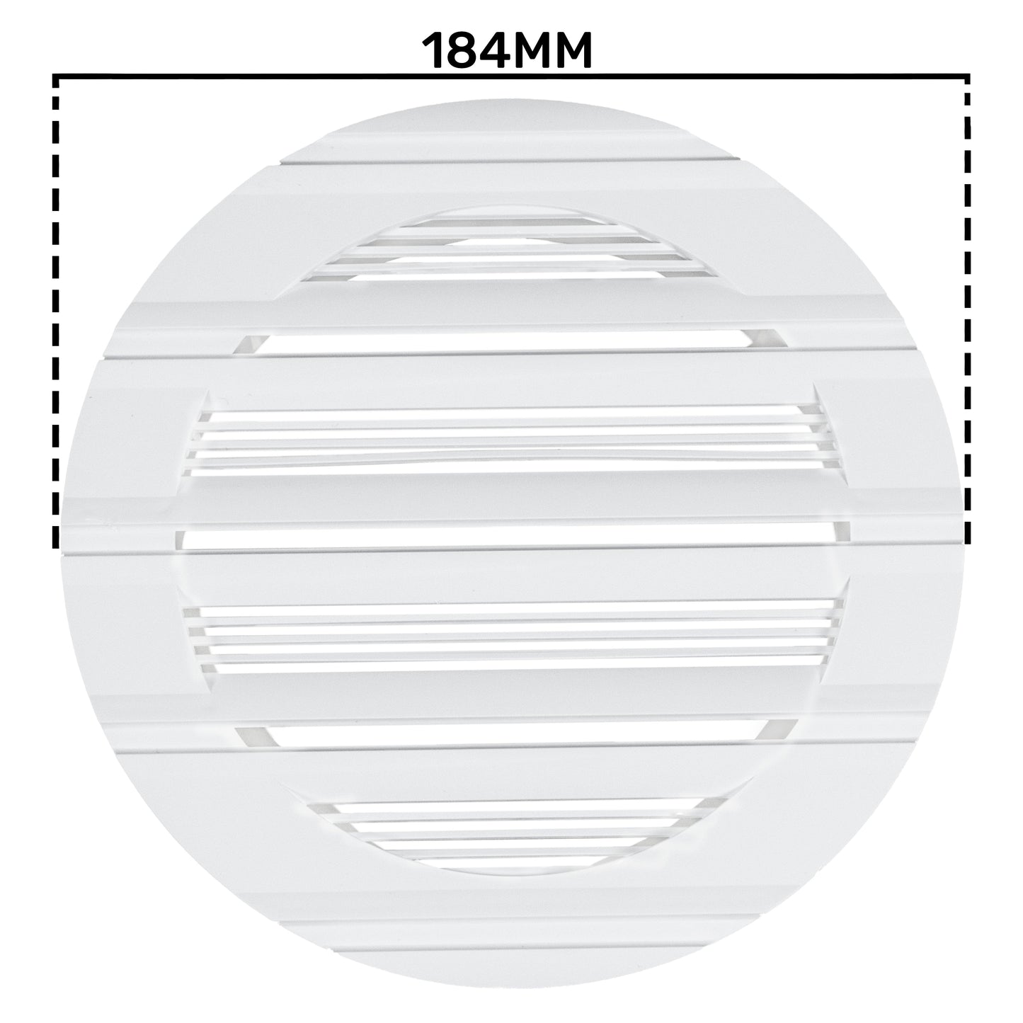 White Round Bella Louvre Vent, 150mm
