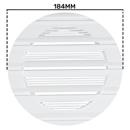 White Round Bella Louvre Vent, 150mm