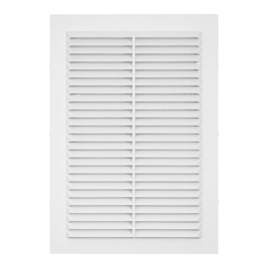 White Louvre Vent with Fly Screen, 170mm x 240mm